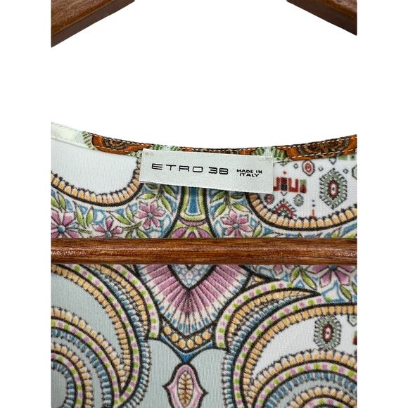 Etro Radial Print Jersey Wrap Top - Picture 6 of 11